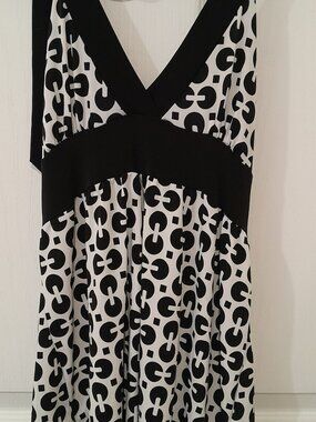 Vintage Y2K EXX Halter Top Black and White Abstract Geometric Size Small